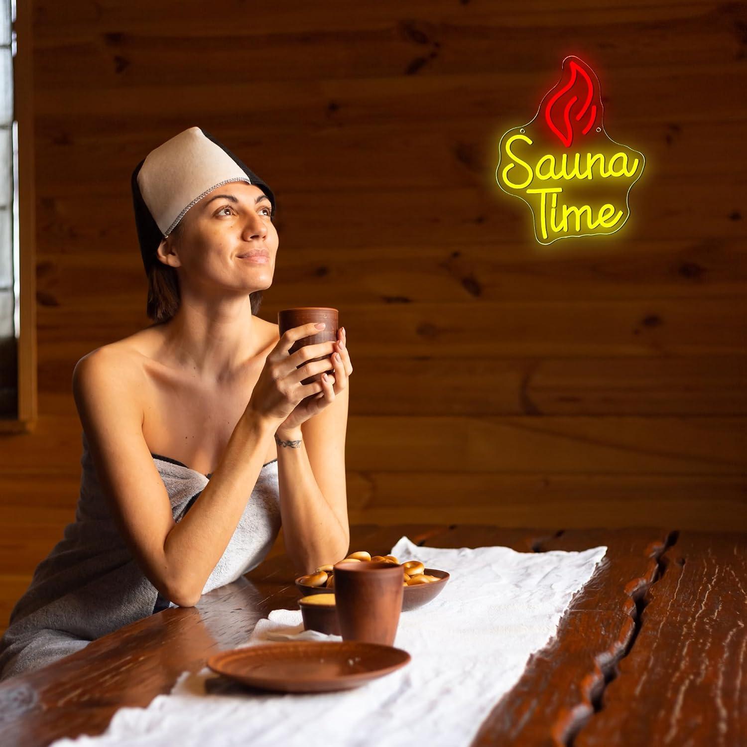 Letreiro Neon Sauna Time com L - Spa Wellness Gym avaliação e preço