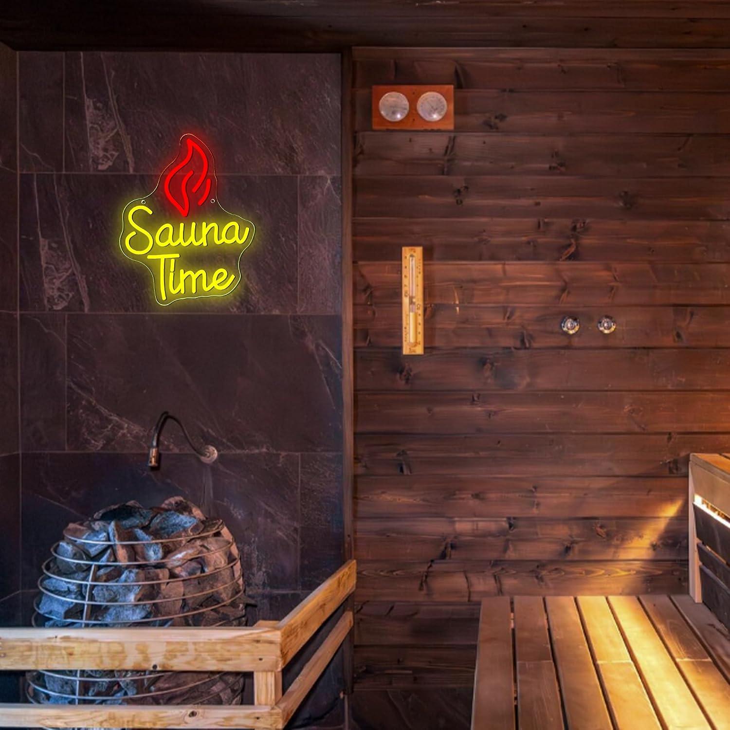Letreiro Neon Sauna Time com L - Spa Wellness Gym avaliação e preço