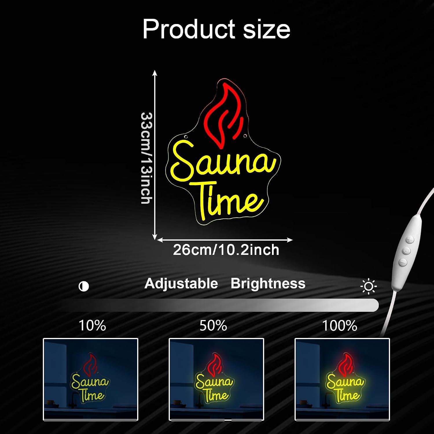 Letreiro Neon Sauna Time com L - Spa Wellness Gym avaliação e preço